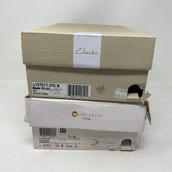 Clarks Un Adorn Zip Black Leather Combo NARROW - Picture 7 of 8